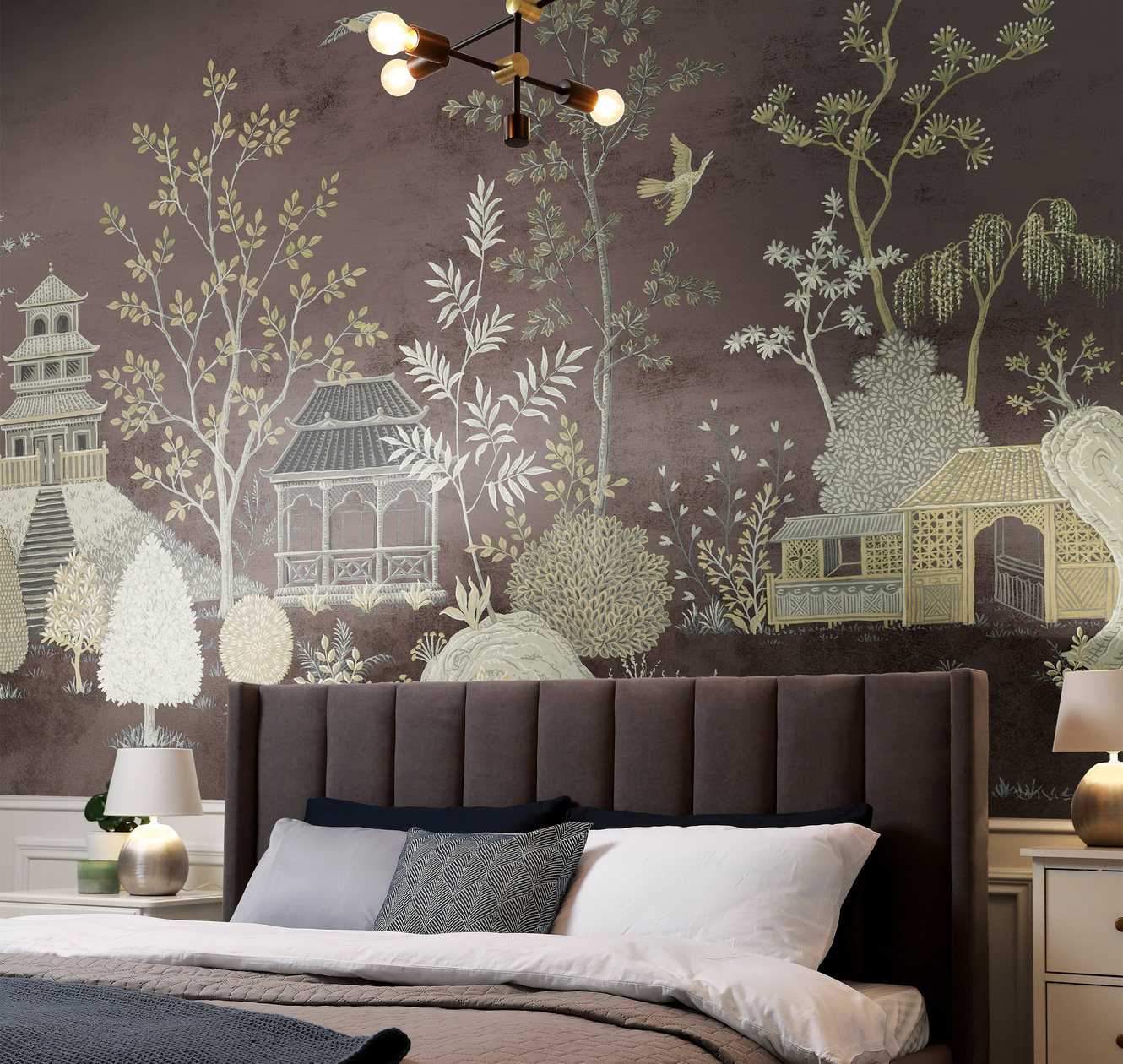 Панно Loymina Панорама Сад уединения PNR6 010 3×1 фото в интерьере